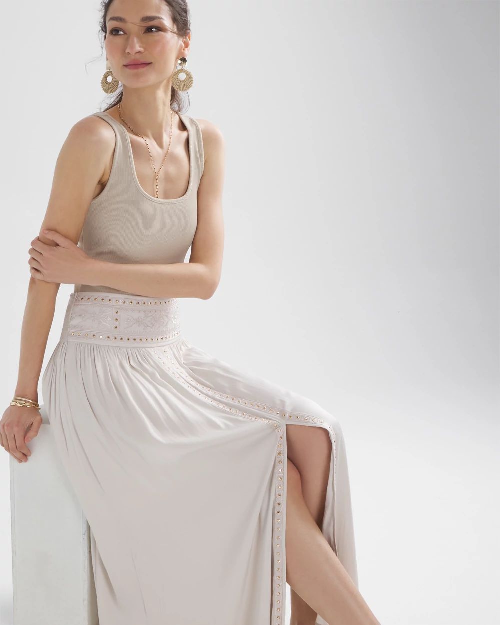 Studded Midi Skirt | White House Black Market